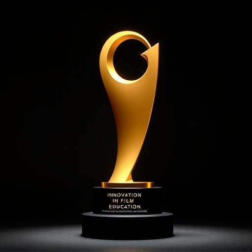 Image of the 'Innovation in Film Education' award from the Academy of Digital Arts.